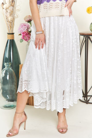 ADORA Elastic Waist Lace Midi Skirt - 1985 the VAULT Boutique