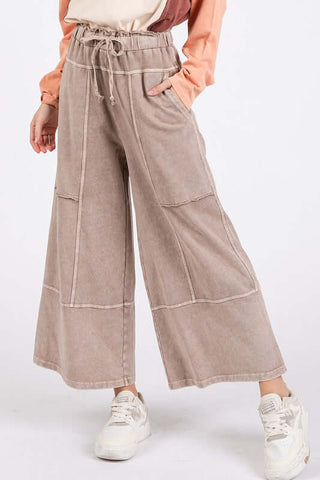 Mittoshop Mineral Wash Seam French Terry Wide Leg Pants - 1985 the VAULT Boutique