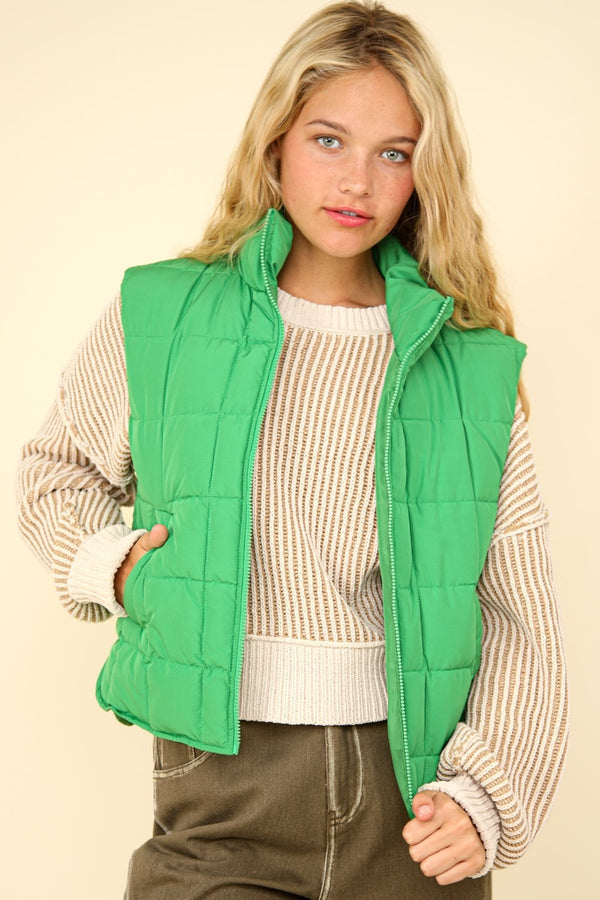 VERY J Zip Up Puffer Padded Warm Vest - 1985 the VAULT Boutique