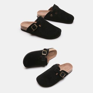 Suede Closed Toe Buckle Slide - 1985 the VAULT Boutique