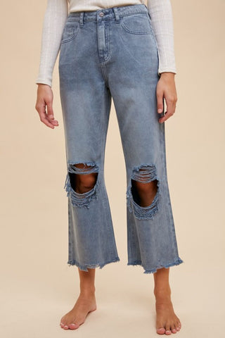 Annie Wear Distressed Raw Hem Jeans - 1985 the VAULT Boutique