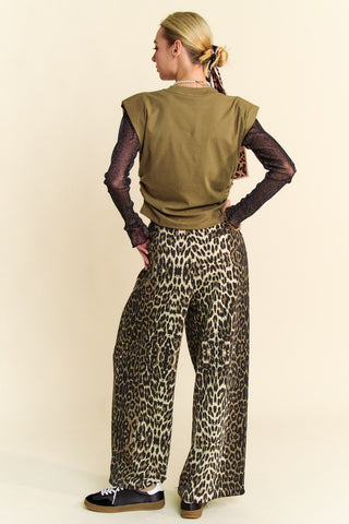 Davi & Dani Leopard Wide Leg Pants - 1985 the VAULT Boutique