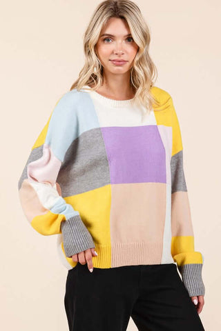 Mittoshop Color Block Round Neck Sweater - 1985 the VAULT Boutique