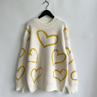 Heart Pattern Long Sleeve Sweater - 1985 the VAULT Boutique