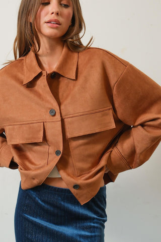 HYFVE Suede Button Down Cropped Jacket - 1985 the VAULT Boutique