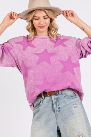 SAGE + FIG Mineral Wash Star Pattern T-Shirt - 1985 the VAULT Boutique