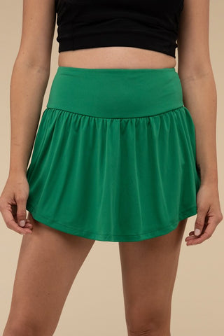 Wide Band Tennis Skirt with Zippered Back Pocket - 1985 the VAULT Boutique