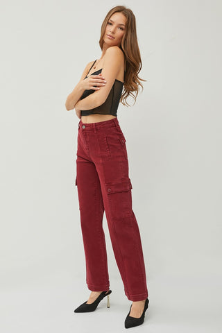 RISEN Full Size High Rise Wide Leg Cargo Jeans - 1985 the VAULT Boutique