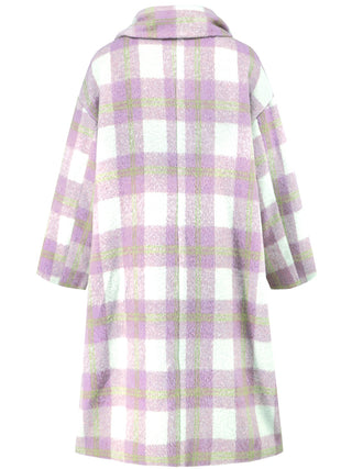 Plaid Button Up Long Sleeve Coat - 1985 the VAULT Boutique