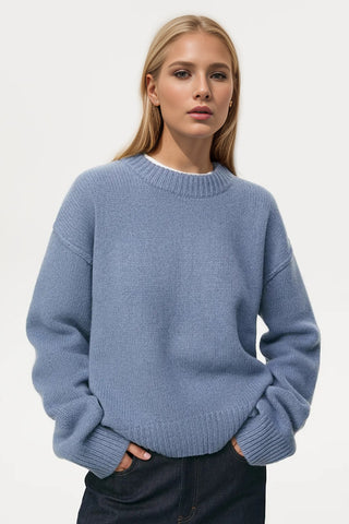 Basic Bae Round Neck Dropped Shoulder Sweater - 1985 the VAULT Boutique