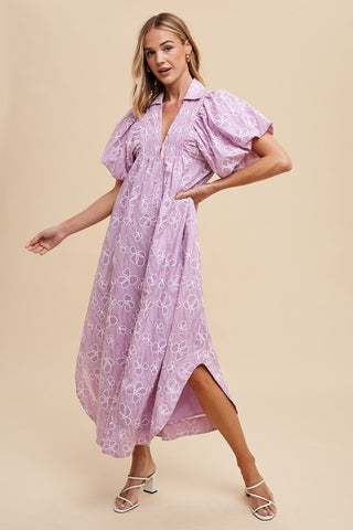 Annie Wear Floral Smock Detail Puff Sleeve Dress - 1985 the VAULT Boutique