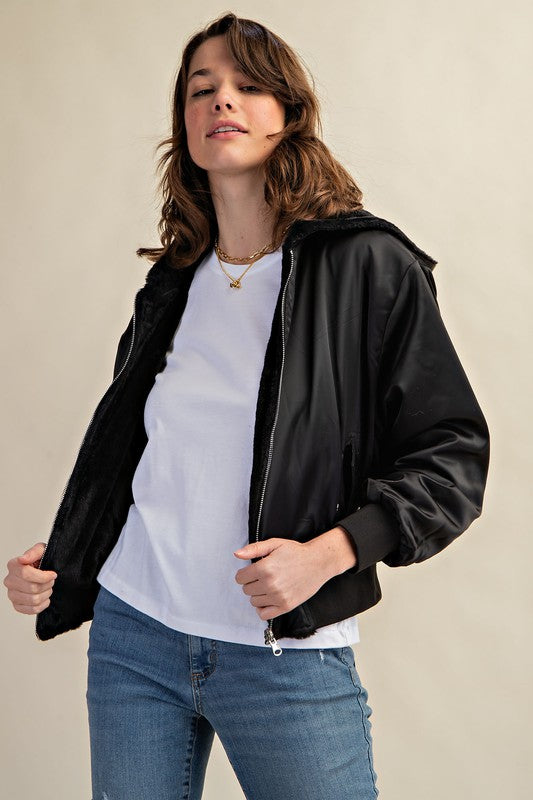 REVERSIBLE ALL WEATHER FUR LINED BOMBER JACKET - 1985 the VAULT Boutique