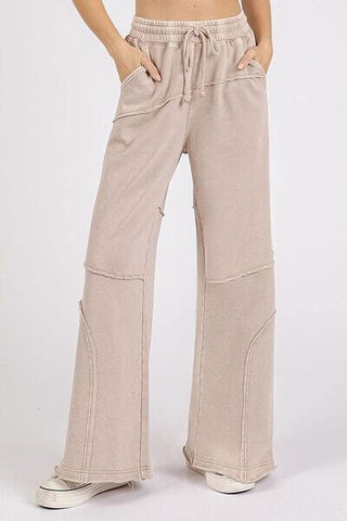 Mittoshop Asymmetric Seam Mineral Wash Elastic Waist Pants - 1985 the VAULT Boutique