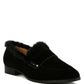 Allie Fur Trim Suede Loafers - 1985 the VAULT Boutique
