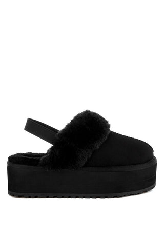 Kutchu Faux Fur Trim Platform Classic Slingback - 1985 the VAULT Boutique