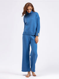 Basic Bae High- Low Turtleneck Long Sleeve Top and Pants Sweater Set - 1985 the VAULT Boutique