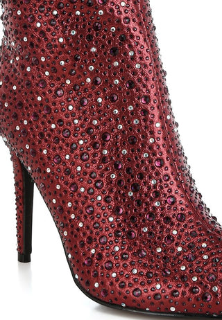 Lobelia Rhinestones Embellished Stiletto Boots - 1985 the VAULT Boutique