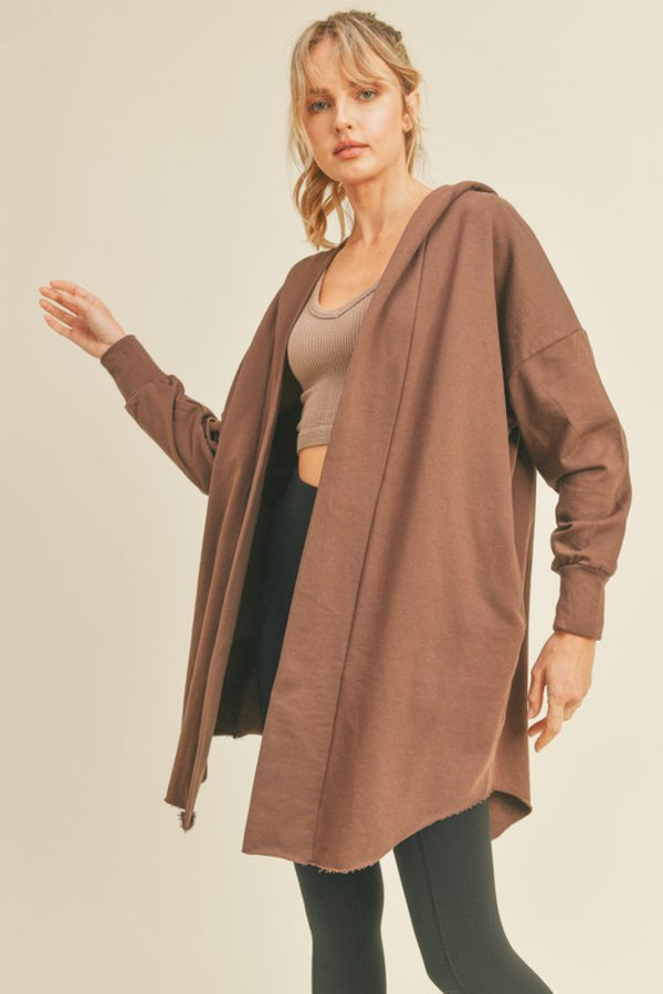 Kimberly C Open Front Longline Hooded Cardigan - 1985 the VAULT Boutique