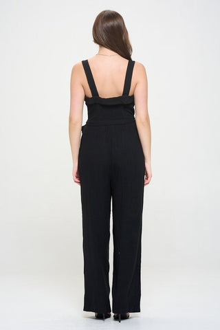 SLEEVELESS ADJUSTABLE STRAP BUTTON DOWN JUMPSUIT - 1985 the VAULT Boutique