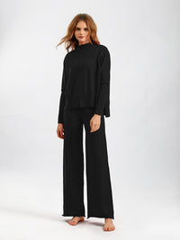 Basic Bae Mock Neck Long Sleeve Top and Pants Sweater Set - 1985 the VAULT Boutique