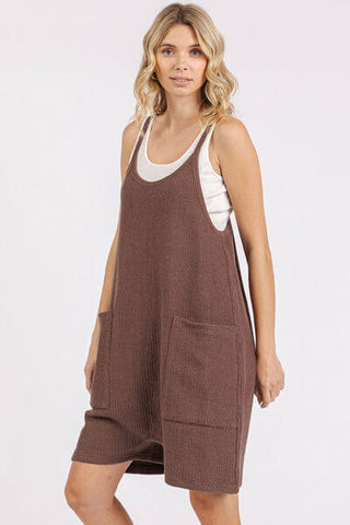 Mittoshop Scoop Neck Spaghetti Strap Overalls with Pockets - 1985 the VAULT Boutique