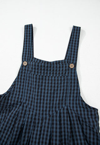 Plaid Wide Strap Wide Leg Overalls - 1985 the VAULT Boutique