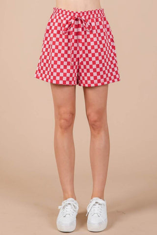 Ces Femme Checkered Round Neck Top and Shorts Set - 1985 the VAULT Boutique