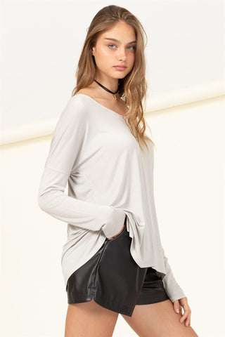 Effortless Endeavor Oversized Long Sleeve Top - 1985 the VAULT Boutique