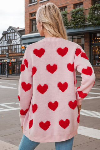 Heart Button Down Long Sleeve Cardigan - 1985 the VAULT Boutique