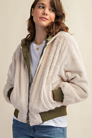 REVERSIBLE ALL WEATHER FUR LINED BOMBER JACKET - 1985 the VAULT Boutique