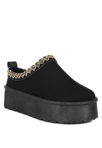 Struter Embroidered Platform Fur Classic Slip-On - 1985 the VAULT Boutique