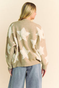 Davi & Dani Fuzzy Star Button Down Cardigan - 1985 the VAULT Boutique