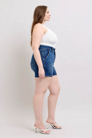 Judy Blue Full Size Double Button Waistband Denim Shorts Plus Size - 1985 the VAULT Boutique