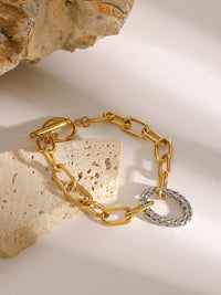 Two-Tone Stainless Steel Chain Bracelet - 1985 the VAULT Boutique