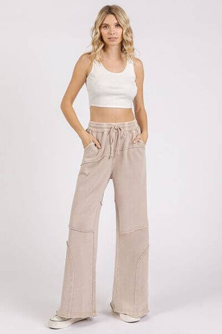 Mittoshop Asymmetric Seam Mineral Wash Elastic Waist Pants - 1985 the VAULT Boutique