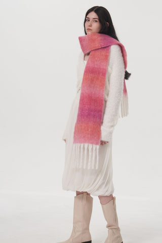 Fringe Gradient Thermal Scarf - 1985 the VAULT Boutique