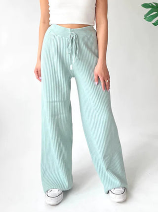 Ribbed Wide Leg Sweater Pants - 1985 the VAULT Boutique