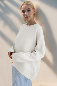 Basic Bae Round Neck Dropped Shoulder Sweater - 1985 the VAULT Boutique