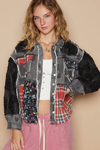 POL Crochet Patchwork Dropped Shoulder Jacket - 1985 the VAULT Boutique