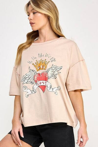 SAGE+FIG Love-Inpired Graphic Oversized T-Shirt - 1985 the VAULT Boutique