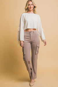 Love Tree High Rise Cargo Pants with Pockets - 1985 the VAULT Boutique