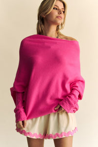 Davi & Dani Solid Color Batwing Sleeve Sweater - 1985 the VAULT Boutique