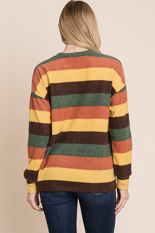 BOMBOM Multi-Color Striped Knit Top - 1985 the VAULT Boutique