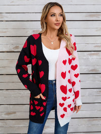 Angel Wings Heart Open Front Long Sleeve Cardigan - 1985 the VAULT Boutique