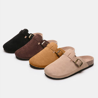 Suede Closed Toe Buckle Slide - 1985 the VAULT Boutique