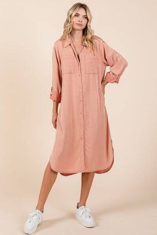 Mittoshop Button Down Long Sleeve Shirt Dress - 1985 the VAULT Boutique