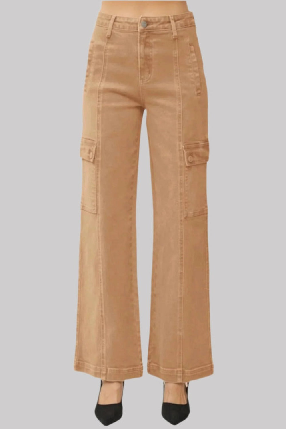 RISEN Full Size High Rise Wide Leg Cargo Jeans - 1985 the VAULT Boutique