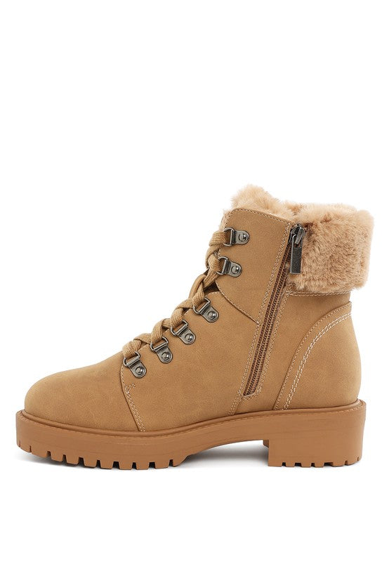 Maranta Faux Fur Collar Ankle Boots - 1985 the VAULT Boutique