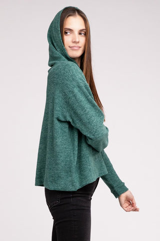 Hooded Brushed Melange Hacci Sweater - 1985 the VAULT Boutique