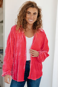 Feeling Fuchsia Velvet Button Down - Happily Ever Atchison Shop Co.